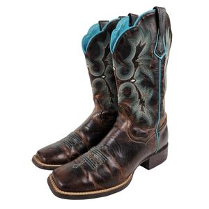 Ariat Brown and Teal Heeled Boots